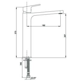 Смеситель для раковины 102188002C1EX без донного клапана, изображение 2