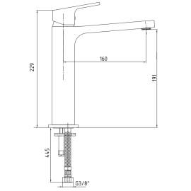 Смеситель для раковины 102188003C1EX без донного клапана, изображение 2