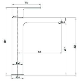 Смеситель для раковины 102188035EX без донного клапана