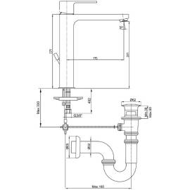 Смеситель для раковины 102188048EX с донным клапаном
