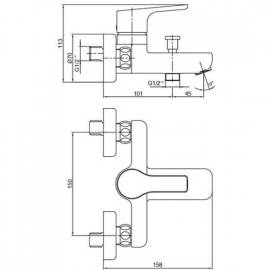 Смеситель для ванны 102102450EX