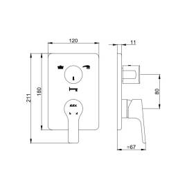 Смеситель для ванны 102167206EX-KDE