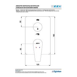 Смеситель для ванны 102167208EX-YDE 2 режима (внешняя часть)