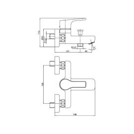 Смеситель для ванны 102802450EX