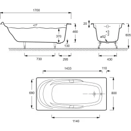 Чугунная ванна E2910-00 RUB, изображение 2