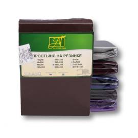 Шоколадная простыня Сатин однотонный на резинке 90х200х25, Варианты: ПР-СО-Р-090-ШОК Шоколадная простыня Сатин однотонный на резинке 90х200х25, изображение 2