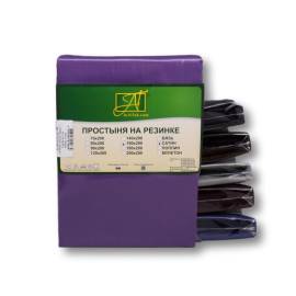 Темная лаванда простыня Сатин однотонный на резинке 90х200х25, Варианты: ПР-СО-Р-090-ТЛ Темная Лаванда простыня Сатин однотонный на резинке 90х200х25, изображение 2