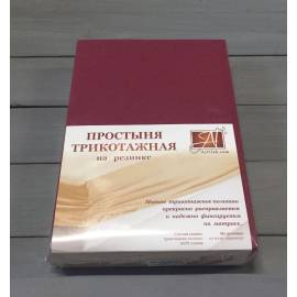 Марсала простыня трикотажная на резинке 180х200х20, Варианты: ПТР-МАР-180(180) Марсала простыня трикотажная на резинке 180х200х20, изображение 2