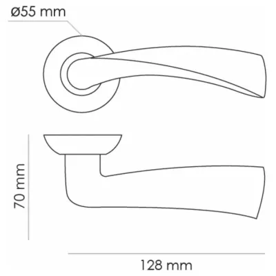 Дверная ручка на розетке RUCETTI RAP 1 SG, цвет матовое золото, Цвет: матовое золото, изображение 3
