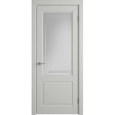 Эмалированная межкомнатная дверь ВФД Stockholm DORREN COTTON CRYSTAL CLOUD L серого цвета, Вид остекления: CRYSTAL CLOUD L, Цвет: серый, Размер полотна: 900х2000