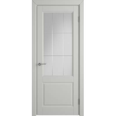 Эмалированная межкомнатная дверь ВФД Stockholm DORREN COTTON CRYSTAL CLOUD серого цвета, Вид остекления: CRYSTAL CLOUD, Цвет: серый, Размер полотна: 600х2000
