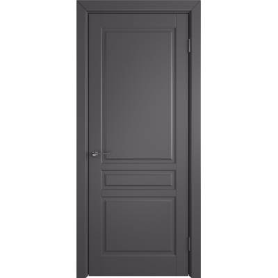 Эмалированная межкомнатная дверь ВФД Stockholm GRAPHITE черного цвета, Вид остекления: без стекла, Цвет: черный, Размер полотна: 600х2000, Полотно: глухое
