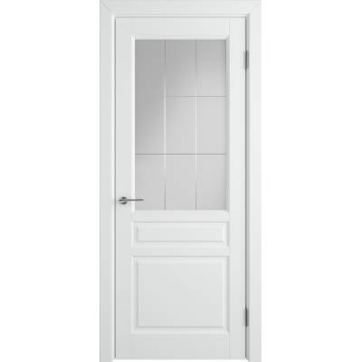 Эмалированная межкомнатная дверь ВФД Stockholm Polar CRYSTAL CLOUD белого цвета, Вид остекления: CRYSTAL CLOUD, Цвет: белый, Размер полотна: 600х2000, Полотно: с остеклением