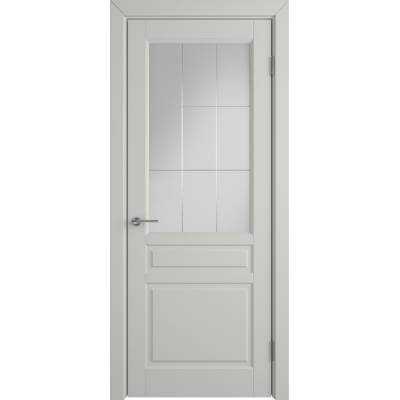 Эмалированная межкомнатная дверь ВФД Stockholm COTTON CRYSTAL CLOUD серого цвета, Вид остекления: CRYSTAL CLOUD, Цвет: серый, Размер полотна: 600х2000, Полотно: с остеклением