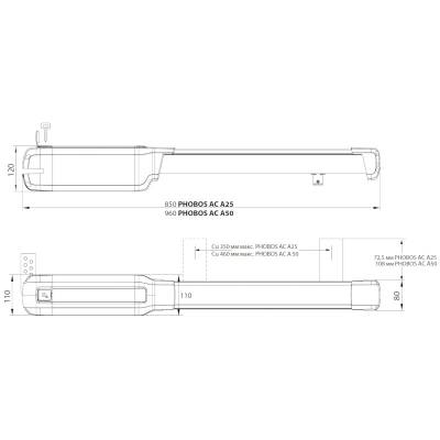 Комплект автоматики BFT PHOBOS AC A50* для больших распашных ворот, изображение 3