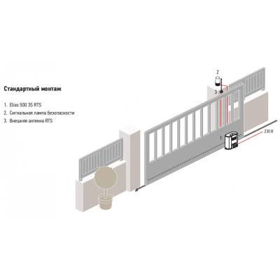 Комплект привода SOMFY ELIXO 500 3S RTS СТАНДАРТ для откатных ворот, Варианты: Комплект привода ELIXO 500 3S RTS СТАНДАРТ, изображение 5