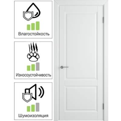 Эмалированная межкомнатная дверь ВФД Stockholm DORREN POLAR белого цвета, Вид остекления: без стекла, Цвет: белый, Размер полотна: 700х2000, изображение 2
