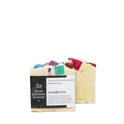 Мыло ручной работы "Конфетти" Краснополянская косметика, 100 г, Варианты: Мыло ручной работы Конфетти, изображение 2