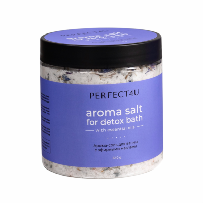 Арома-соль для ванны DETOX с эфирными маслами PERFECT4U, 640 г, изображение 2 от магазина Брами Маркет Арома-соль для ванны DETOX с эфирными маслами PERFECT4U, 640 г, изображение 2