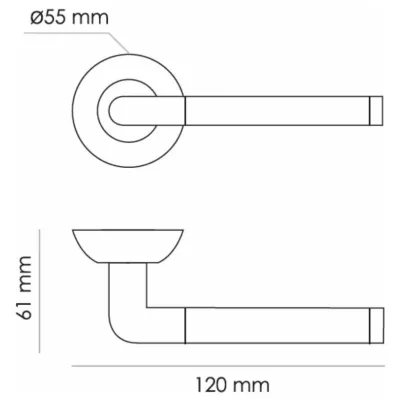 Дверная ручка на розетке RUCETTI RAP 2 SN/CP, цвет белый никель/полированный хром, изображение 3 от магазина Брами Маркет Дверная ручка на розетке RUCETTI RAP 2 SN/CP, цвет белый никель/полированный хром, изображение 3
