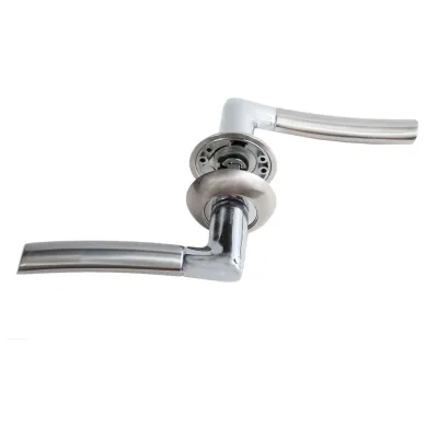 Дверная ручка на розетке RUCETTI RAP 6 SN/CP, цвет белый никель/полированный хром, изображение 4