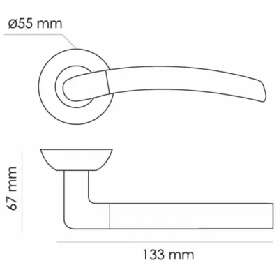 Дверная ручка на розетке RUCETTI RAP 6 SN/CP, цвет белый никель/полированный хром, изображение 5