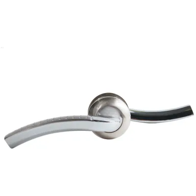 Дверная ручка на розетке RUCETTI RAP 7 SN/CP, цвет белый никель/полированный хром, изображение 5