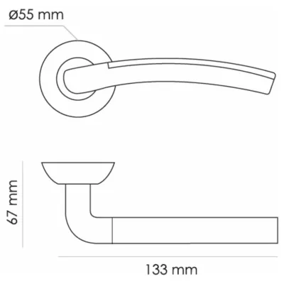 Дверная ручка на розетке RUCETTI RAP 7 SN/CP, цвет белый никель/полированный хром, изображение 9