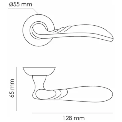 Дверная ручка на розетке RUCETTI RAP 9 AB, цвет античная бронза, изображение 4