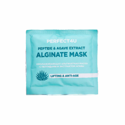 Альгинатная маска "Омолаживающая" с пептидами и экстрактом голубой агавы PERFECT4U, 20 г, Варианты: Маска альгинатная Омолаживающая