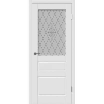 Эмалированная межкомнатная дверь ВФД Winter CHESTER WHITE ART POLAR белого цвета, Вид остекления: WHITE ART, Цвет: белый, Размер полотна: 600х2000