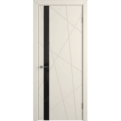 Эмалированная межкомнатная дверь ВФД Stockholm FLITTA BLACK GLOSS IVORY бежевого цвета, Вид остекления: BLACK GLOSS, Цвет: бежевый, Размер полотна: 900х2000