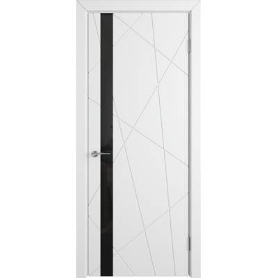 Эмалированная межкомнатная дверь ВФД Stockholm FLITTA BLACK GLOSS POLAR белого цвета, Вид остекления: BLACK GLOSS, Цвет: белый, Размер полотна: 600х2000