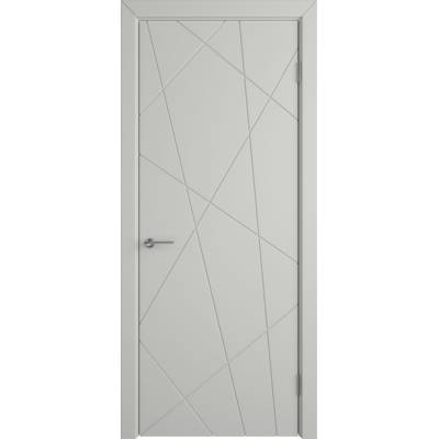 Эмалированная межкомнатная дверь ВФД Stockholm FLITTA COTTON серого цвета, Вид остекления: без стекла, Цвет: серый, Размер полотна: 600х2000