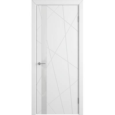 Эмалированная межкомнатная дверь ВФД Stockholm FLITTA WHITE GLOSS POLAR белого цвета, Вид остекления: WHITE GLOSS, Цвет: белый, Размер полотна: 600х2000