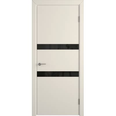 Эмалированная межкомнатная дверь ВФД Stockholm NIUTA BLACK GLOSS IVORY бежевого цвета, Вид остекления: BLACK GLOSS, Цвет: бежевый, Размер полотна: 900х2000