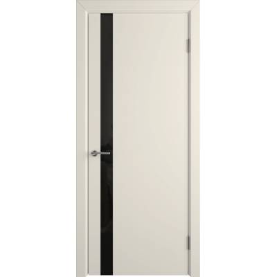 Эмалированная межкомнатная дверь ВФД Stockholm NIUTA ETT BLACK GLOSS IVORY бежевого цвета, Вид остекления: BLACK GLOSS, Цвет: бежевый, Размер полотна: 900х2000