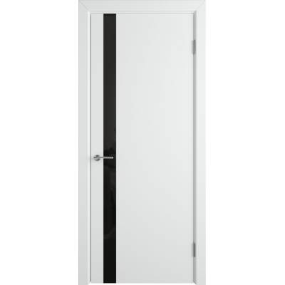 Эмалированная межкомнатная дверь ВФД Stockholm NIUTA ETT BLACK GLOSS POLAR белого цвета, Вид остекления: BLACK GLOSS, Цвет: белый, Размер полотна: 600х2000