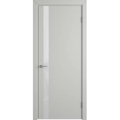 Эмалированная межкомнатная дверь ВФД Stockholm NIUTA ETT WHITE GLOSS COTTON серого цвета, Вид остекления: WHITE GLOSS, Цвет: серый, Размер полотна: 700х2000