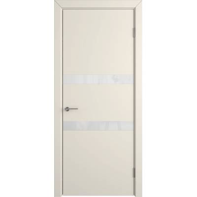 Эмалированная межкомнатная дверь ВФД Stockholm NIUTA WHITE GLOSS IVORY бежевого цвета, Вид остекления: WHITE GLOSS, Цвет: бежевый, Размер полотна: 900х2000