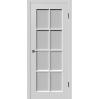 Эмалированная межкомнатная дверь ВФД Winter PORTA WHITE CLOUD COTTON серого цвета, Вид остекления: WHITE CLOUD, Цвет: серый, Размер полотна: 800х2000