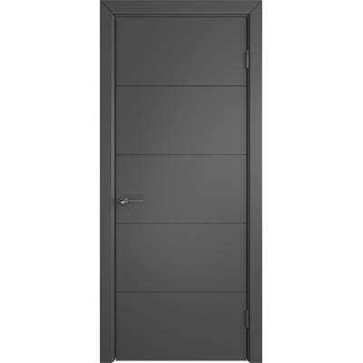 Эмалированная межкомнатная дверь ВФД Stockholm TRIVIA GRAPHITE черного цвета, Вид остекления: без стекла, Цвет: черный, Размер полотна: 600х2000