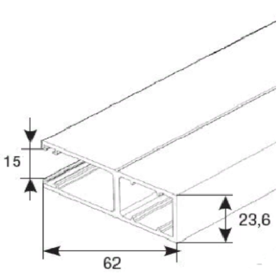 Направляющий профиль усиленный Doorhan RG62BS01 белый, Цвет: белый, изображение 2
