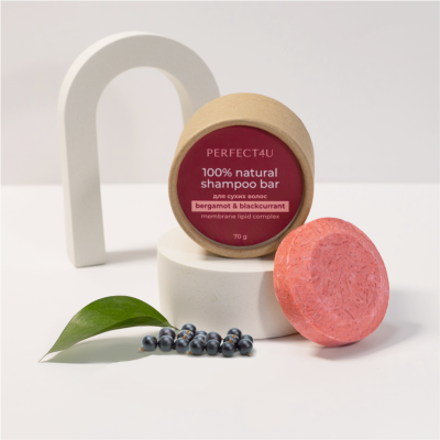 Натуральный твёрдый шампунь "Бергамот и чёрная смородина" для сухих и нормальных волос PERFECT4U, 70 г, Варианты: Твердый шампунь Бергамот и черная смородина, изображение 2