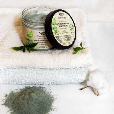 Антицеллюлитное обертывание "Охлаждающее" с мятой и эвкалиптом OZ! OrganicZone, 350 мл, Варианты: Антицеллюлитное обертывание Охлаждающее, изображение 2