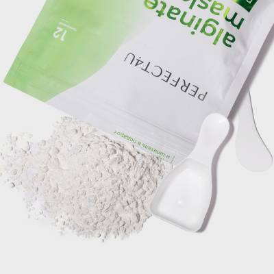 Альгинатная маска для лица с экстрактом нони (шпатель и мерная ложечка в комплекте) PERFECT4U, 200 г, Варианты: Маска альгинатная с экстрактом нони, изображение 4