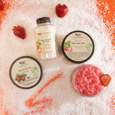 Сахарный скраб для тела "Клубника" OZ! OrganicZone, 250 мл, Варианты: Сахарный скраб для тела Клубника, изображение 2 от магазина Брами Маркет Сахарный скраб для тела "Клубника" OZ! OrganicZone, 250 мл, Варианты: Сахарный скраб для тела Клубника, изображение 2