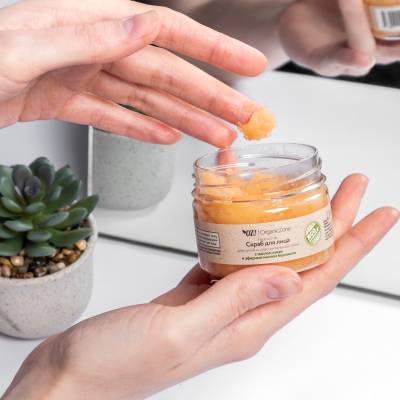 Скраб для сухой и чувствительной кожи лица c маслом какао и эфирным маслом бергамота OZ! OrganicZone, 90 мл, Варианты: Скраб для сухой и чувствительной кожи лица, изображение 2