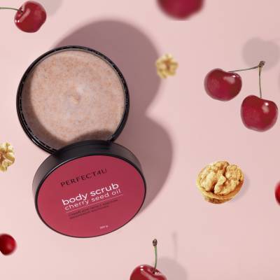 Соляной скраб для тела с маслом вишневой косточки PERFECT4U, 350 г, Варианты: Соляной скраб с маслом вишневой косточки, изображение 3