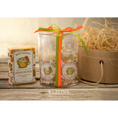 Натуральный гель для душа "Апельсиновый" для всех типов кожи KLEONA, 100 мл, Варианты: Гель для душа Апельсиновый, изображение 4